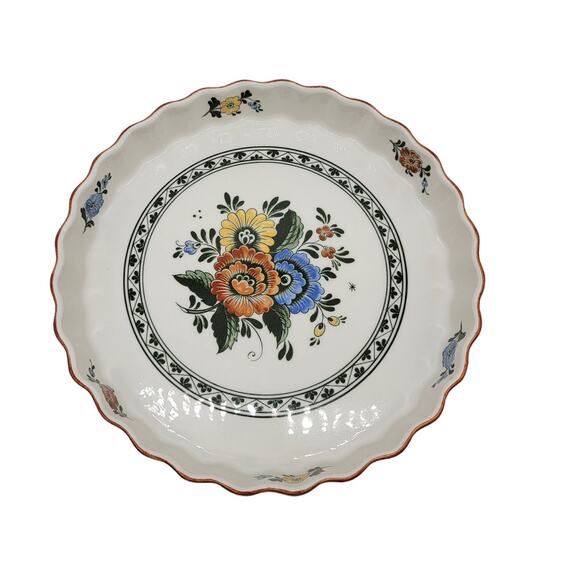 Alt Amsterdam by Villeroy & Boch Quiche Baking Dish Floral Round Shape Cream - Picture 1 of 7